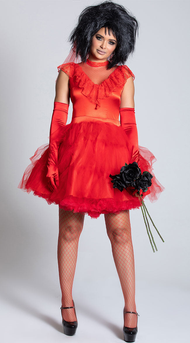 Scarlet beetle bride Gothic Costume Set.