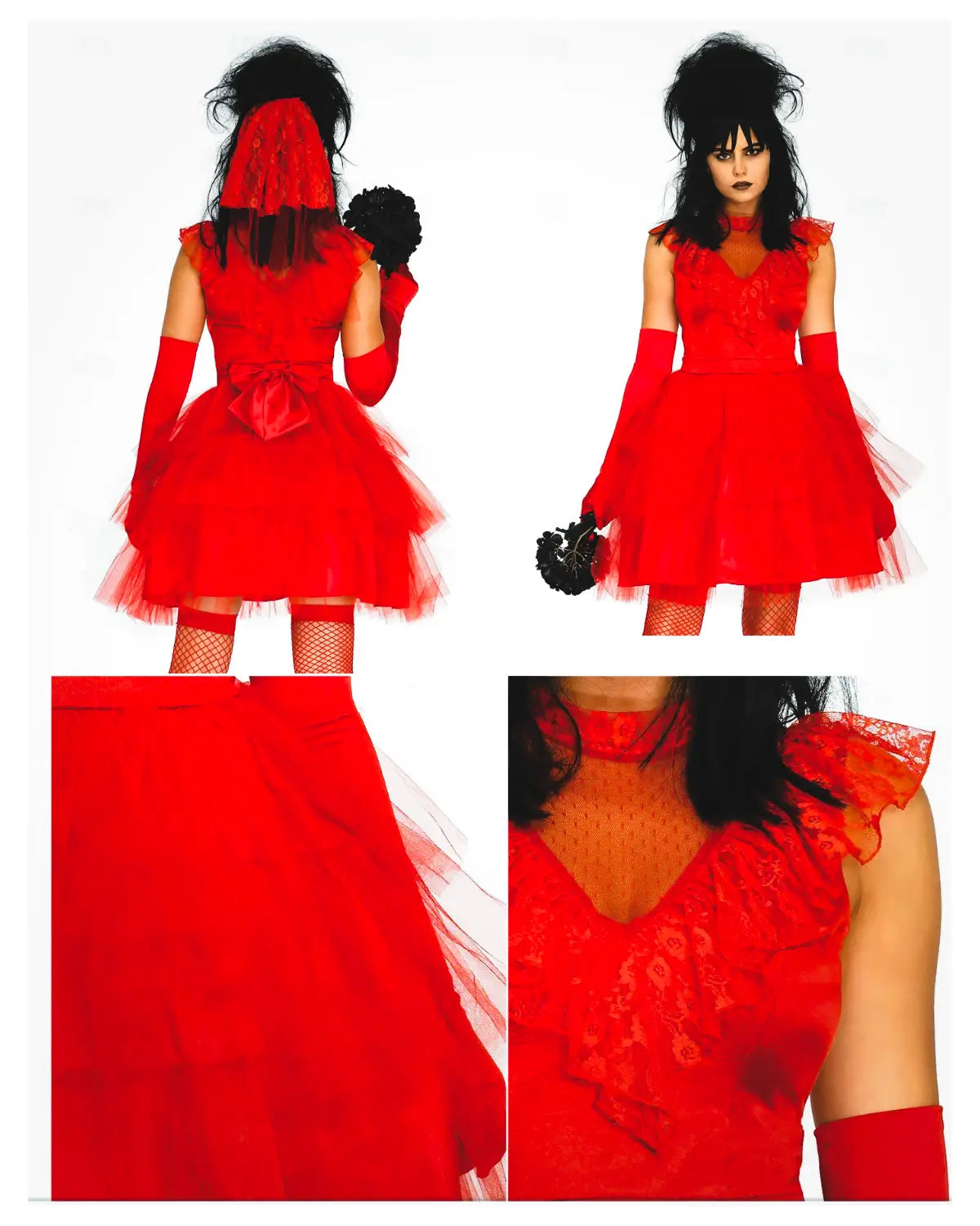 Scarlet beetle bride Gothic Costume Set.